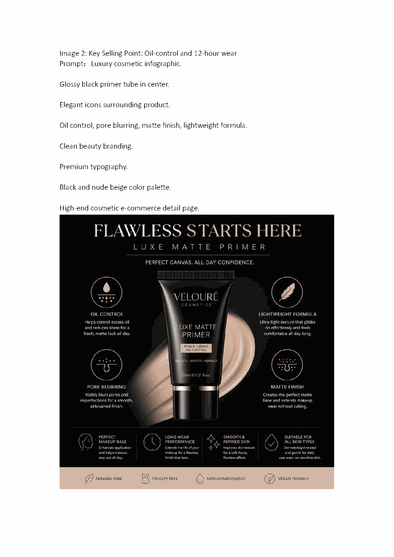 Preview page showing the selling point image direction